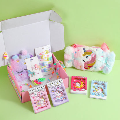 Children's Unicorn Stationery and Hairpins Gift Set Box