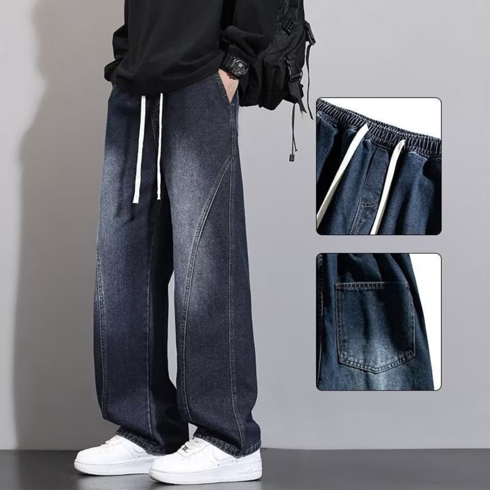 Men's Wide-Leg Denim Baggy Jeans