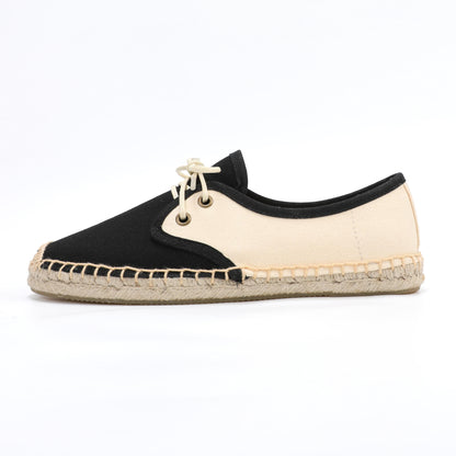TONIVIS Women's Lace-Up Canvas Loafers