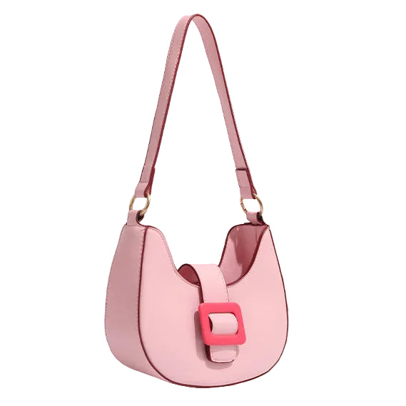 ZYLUS Buckle Crescent Moon Shoulder Bag
