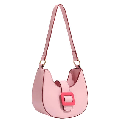 ZYLUS Buckle Crescent Moon Shoulder Bag