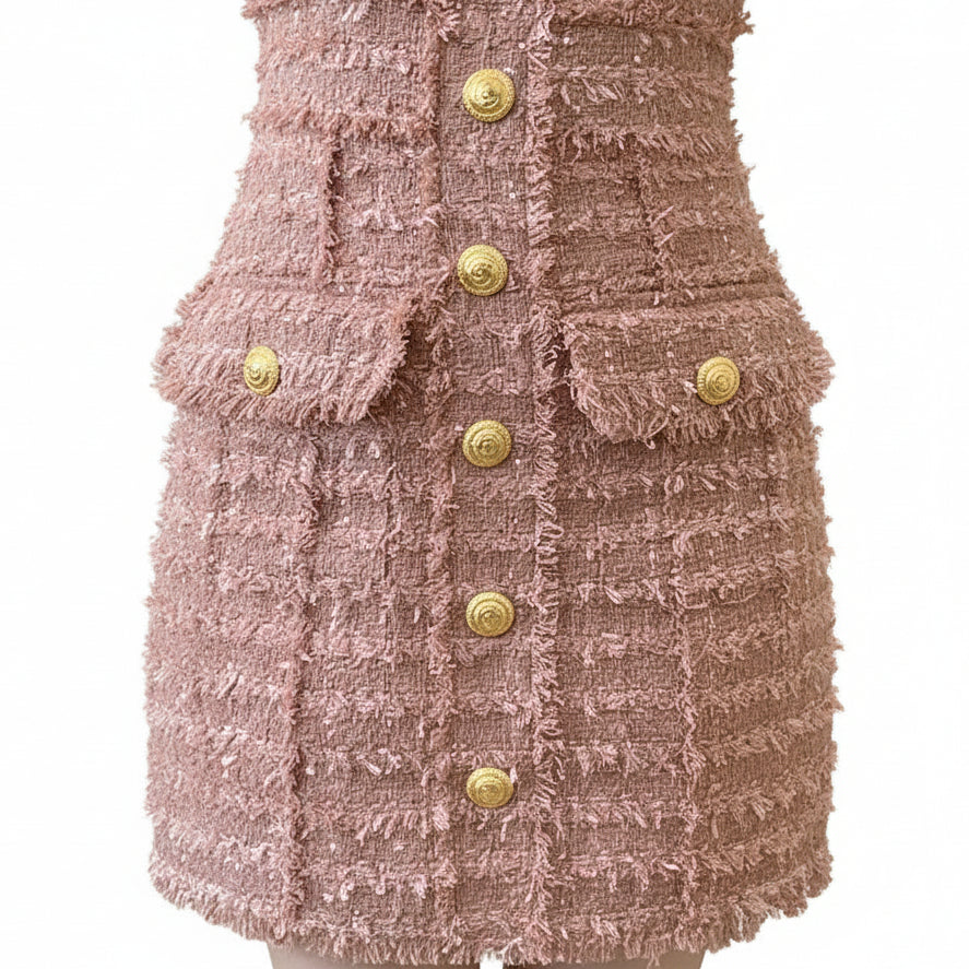Prestige Tweed Sleeveless Mini Dress.