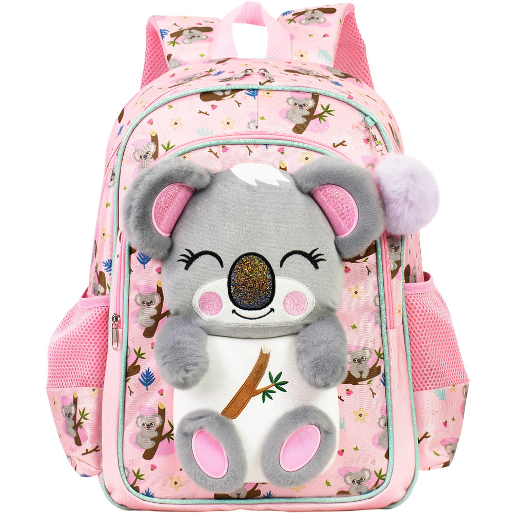 Girl's 3D Fox Plush School Backpack