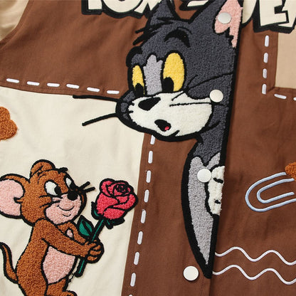 Tom and Jerry Patchwork Varsity Jacket