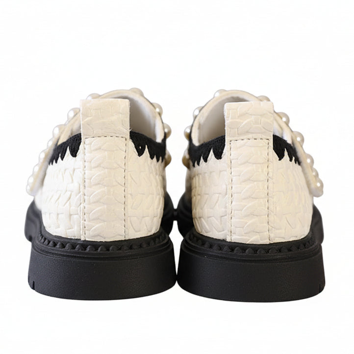Girl's Aria Pearl Princess Soft Sole Mary Jane Shoes - Black