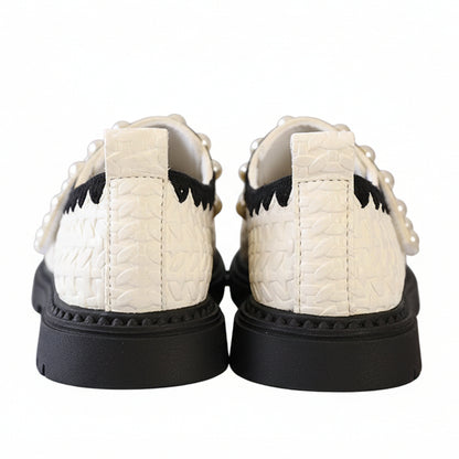 Girl's Aria Pearl Princess Soft Sole Mary Jane Shoes - Black