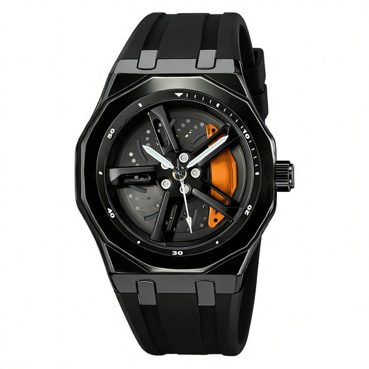 Men's Radial Caliper XL Silicon Strap Quartz Wristwatch