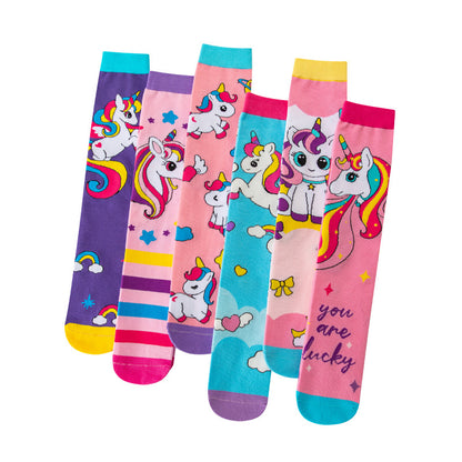 Adorable Children's Knee-High Unicorn Crazy Socks