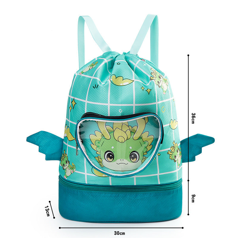 Cartoon Kids Large Waterproof Swim Bag with Footwear Compartment
