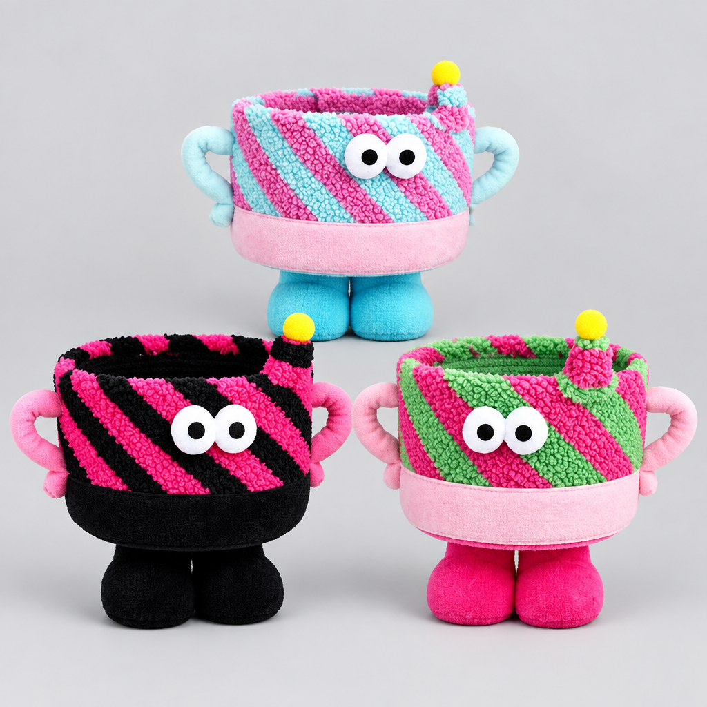 Candy Swirl Storage Basket with Handles and Feet
