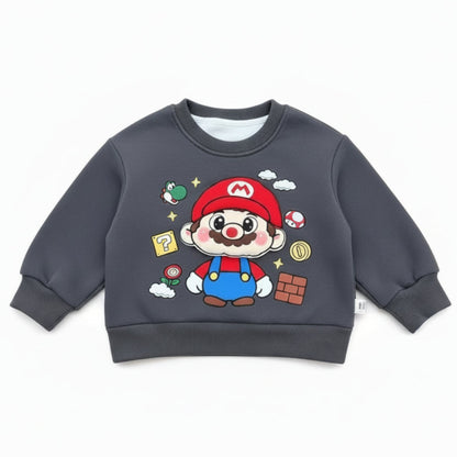 Super Mario 3D Applique Kids Pullover Sweatshirt