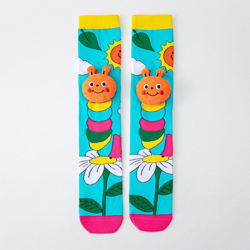 Kids Cute Cartoom Knee-High Crazy Socks