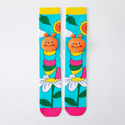 Kids Cute Cartoom Knee-High Crazy Socks