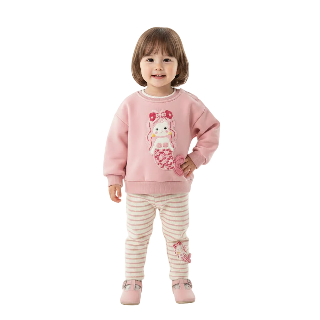 Girls' Mermaid Sweatshirts and Leggings 2-Peice Outfit Set