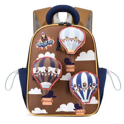 3D Hot Air Balloon Character School Backpack