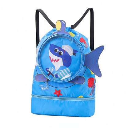 Children's Waterproof Thick Large Capacity Swimming Backpack with Footwear Compartment