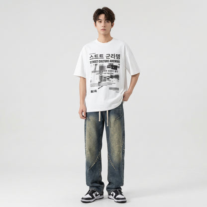 Men's Distressed Streetwear Baggy Jeans