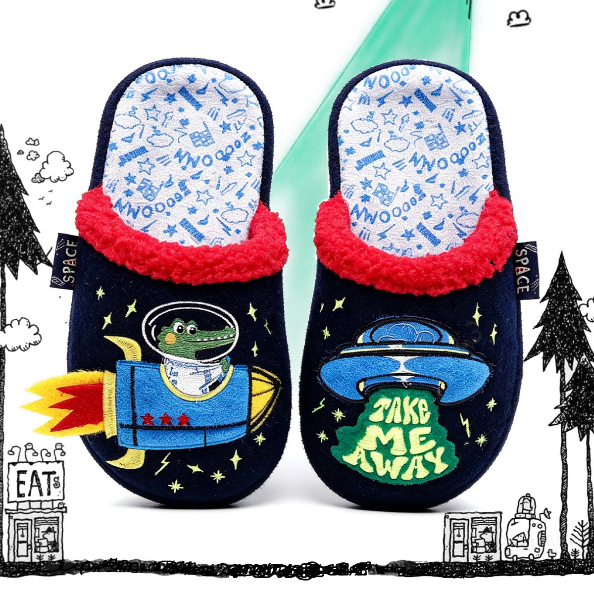 Children's Take Me Away Space Slippers