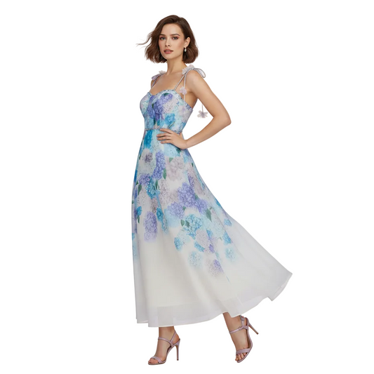 Fleur Embroidered Sweetheart Midi Dress