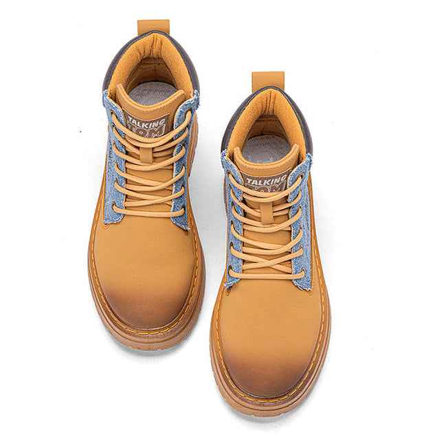 TALKING TOM | High-Top Script Rugged Boots - Khaki