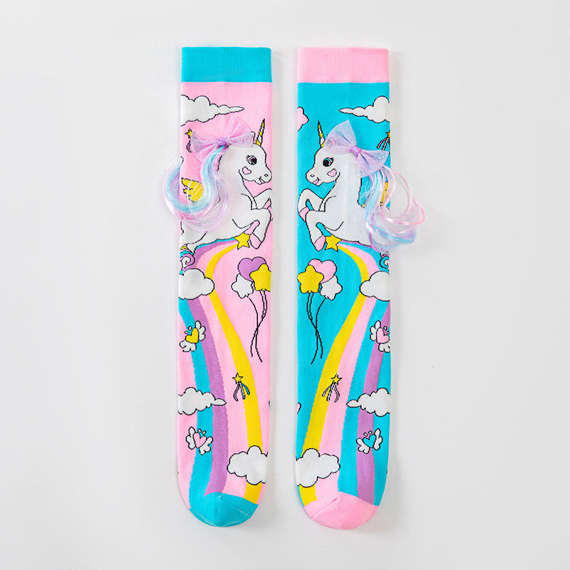 Children's 3D Cartoon Knee-High Crazy Socks