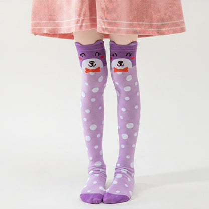 Girl's Adorable Animal Themed Over-The-Knee Crazy Socks