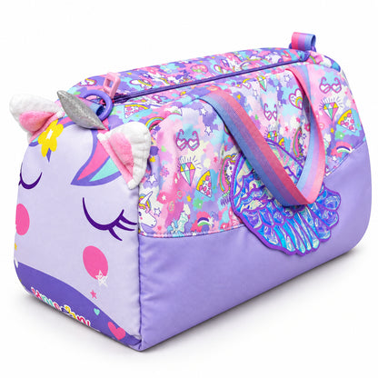 2-Piece Kids 3D Dreamy Purple Unicorns Backpack & Duffel Bag Travel Set