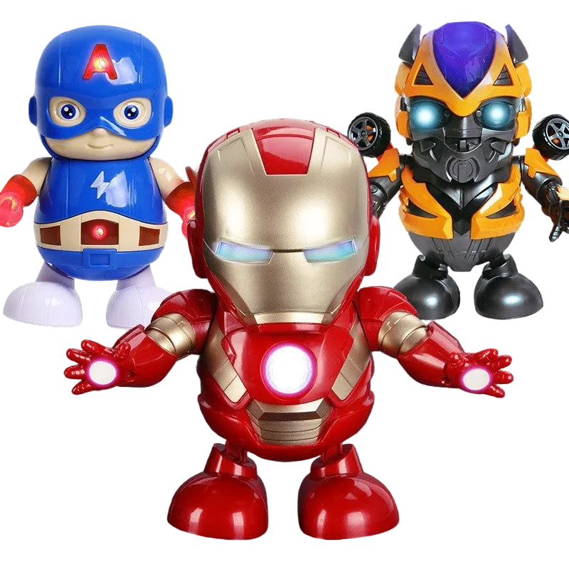 360 Degree Rotating Dance Hero Interactive Superhero Action Figure with Lights & Music