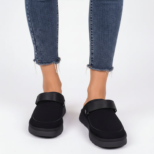 Women's Mulleus Cowhide Sandals - Black
