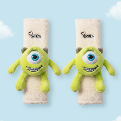 Adorable Disney Cartoon Plush Car Seat Belt Cover Set