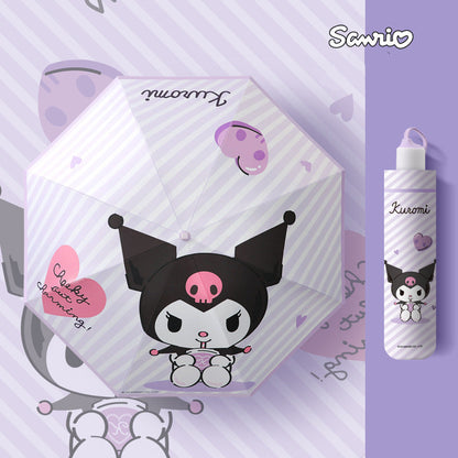 Kuromi  Automatic Compact 3-Fold Umbrella