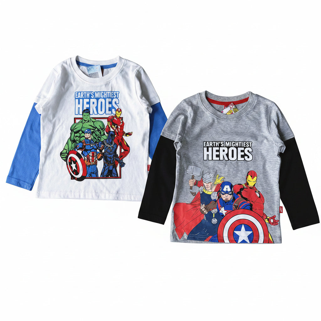 Avengers Heroes Mock Long-Sleeve Tees 2-Piece Set