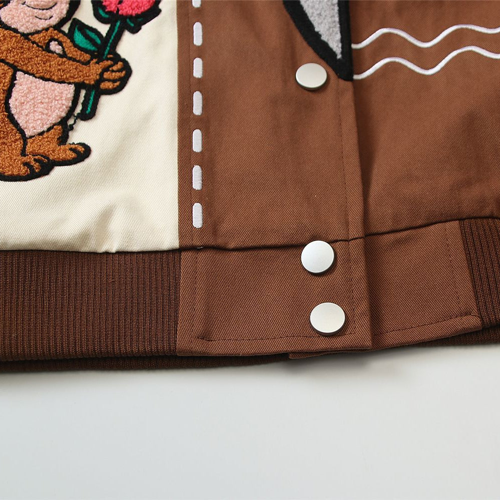 Tom and Jerry Patchwork Varsity Jacket