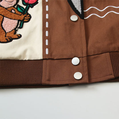 Tom and Jerry Patchwork Varsity Jacket