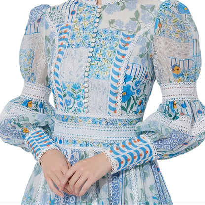 La Fiora Long Lantern Sleeve Dress.