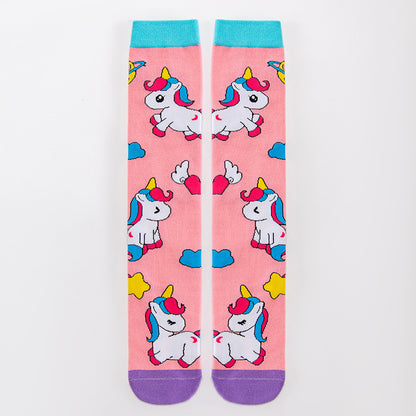 Adorable Children's Knee-High Unicorn Crazy Socks