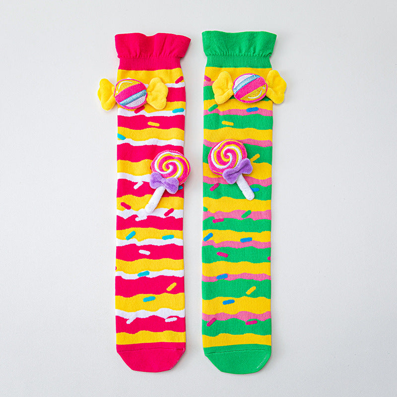 Silly Treats 3D Knee-High Crazy Socks