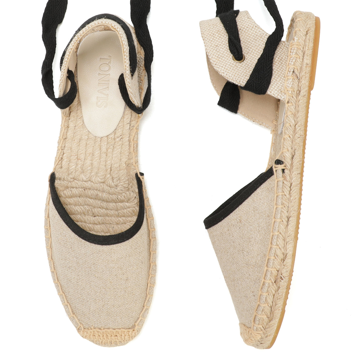 TONIVIS Women's Lace-Up Espadrille Shoes