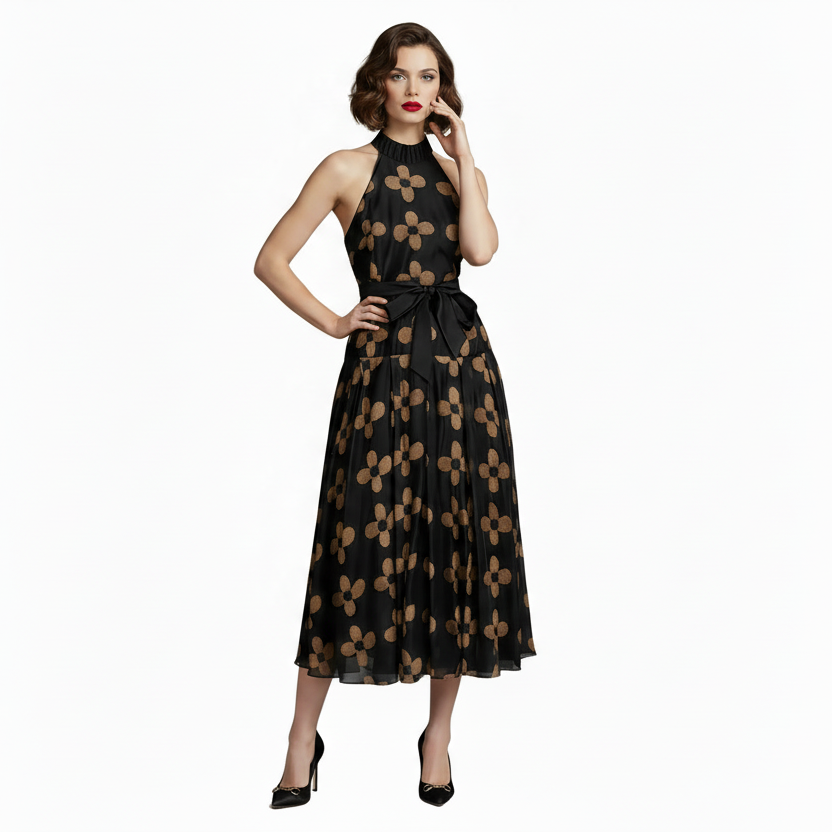 Fleur Luxe Halter Dress