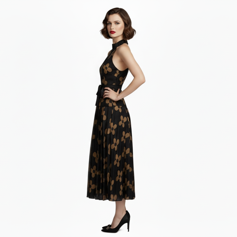 Fleur Luxe Halter Dress
