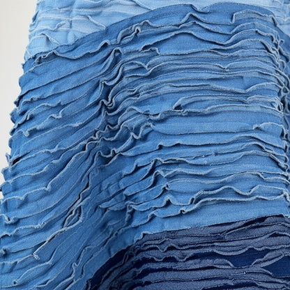 Ombré Denim Bandeau Midi Dress.