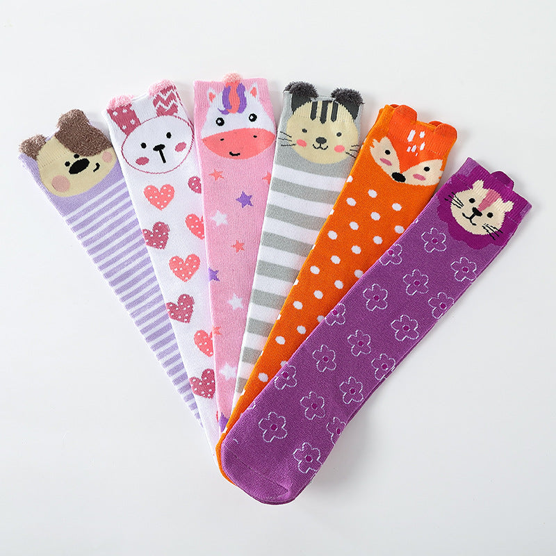 Girls' Cute Animal Knee-High Crazy Socks