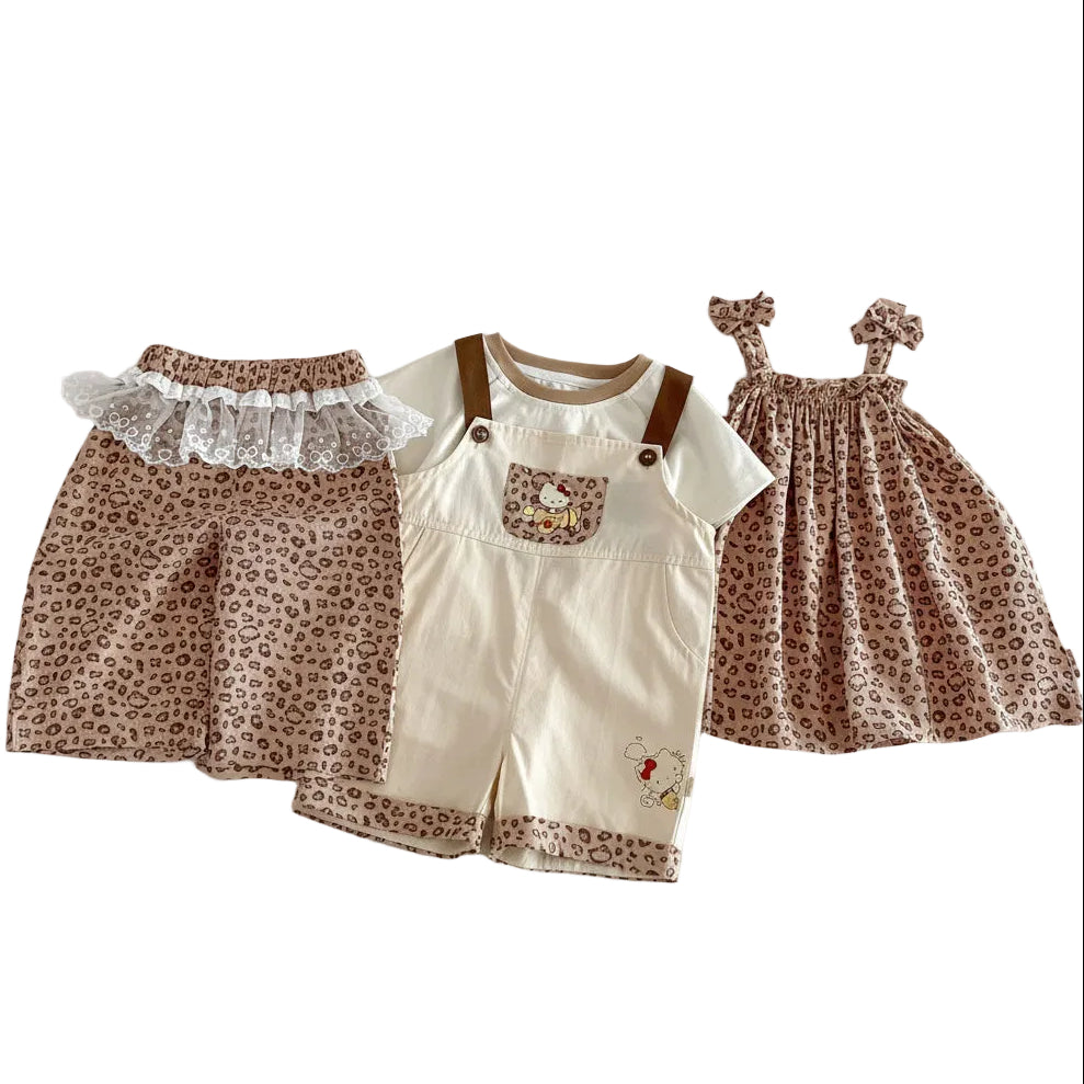 Girls' Safari Sweetheart 4-Piece Outfit Set