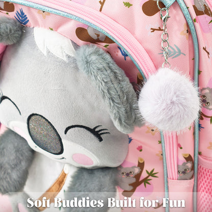 Girl's 3D Fox Plush School Backpack