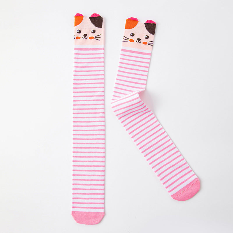 Girl's Adorable Animal Themed Over-The-Knee Crazy Socks