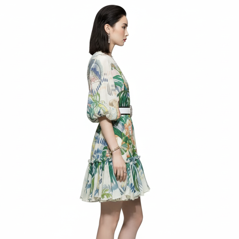 Flairish High Waist Mini Dress.