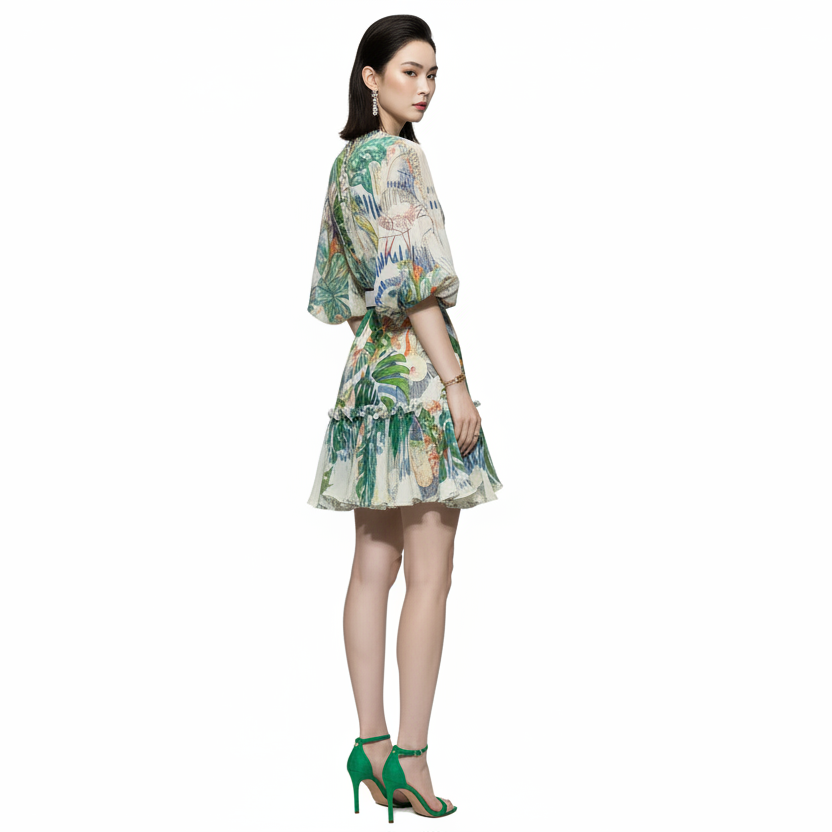 Flairish High Waist Mini Dress.