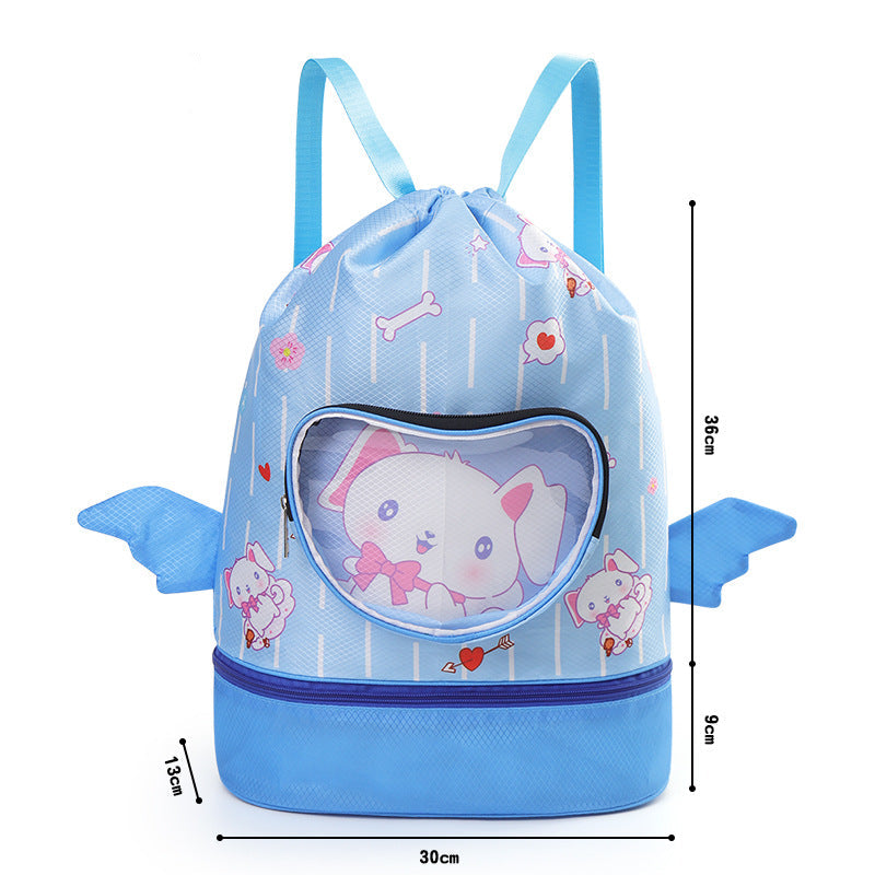 Cartoon Kids Large Waterproof Swim Bag with Footwear Compartment