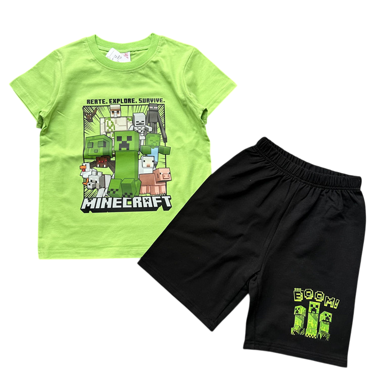 Minecraft T-Shirt and Shorts Outfit Sets