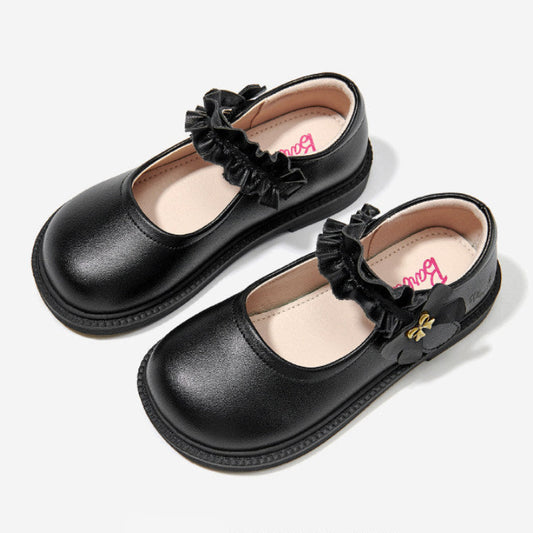 Barbie | Girls' Princess Black Leather Shoes